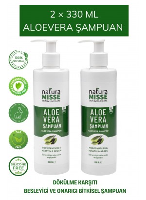 2 Adet Aloe vera Şampuan Keratin Provitamib B5 Doğal Şampuan 660 Ml 