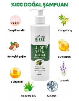 Aloe Vera Şampuan Keratin Provitamin B5 Doğal Şampuan 330 Ml 