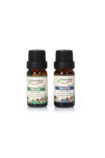 Tıbbi Nane & Okaliptüs Uçucu Yağı Aromaterapi %100 saf (2x10 Ml)