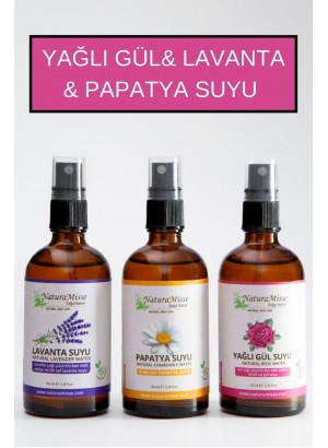 Tam Yağlı Gül Suyu 100 Ml- Papatya Suyu 100 Ml- Lavanta Suyu 100 ml (3x100 ml) 